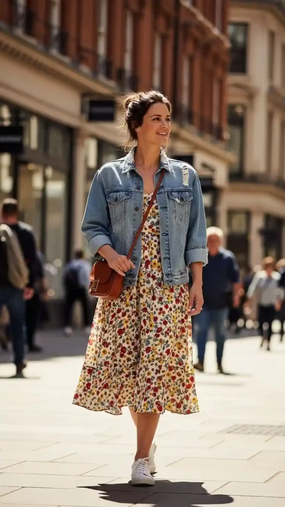 casual dress with jean jacket Debbie Styles Life as Debbie This and That: Maxi Dress With Jean Jacket, New Wreath and New Beginnings
