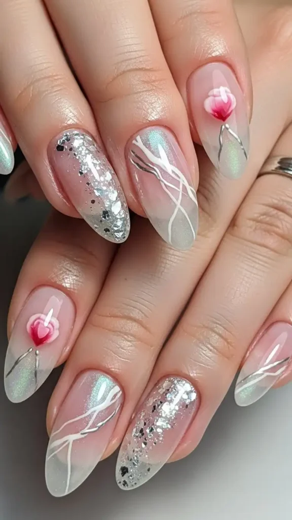 icy-rose-quartz-nail-design