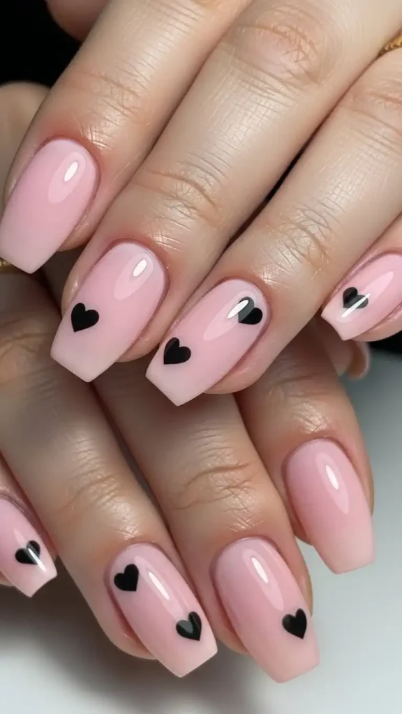 minimalist-black-heart-on-pink-base
