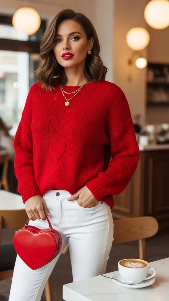 red-sweater-with-white-jeans