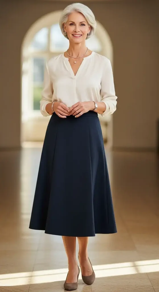 a-line-skirt-with-blouse