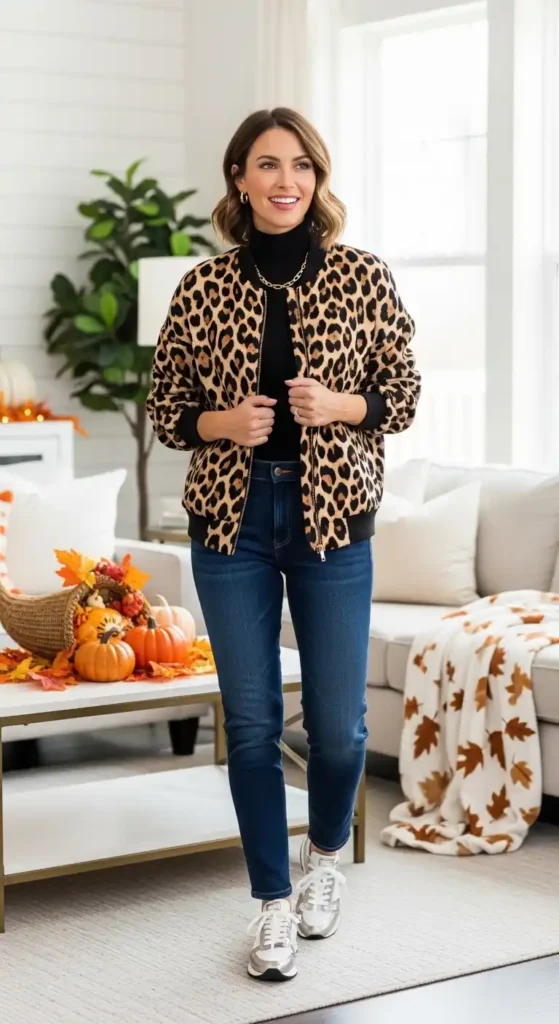 leopard-print-jacket-styled-with-sporty-sneakers