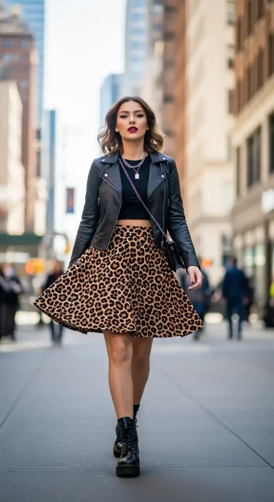 leopard-print-skater-skirt