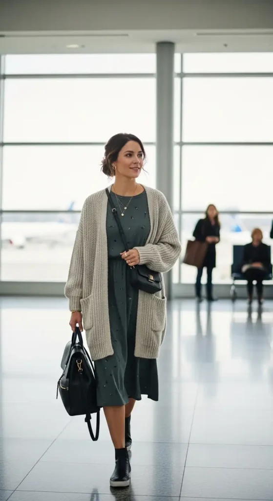midi-dress-and-cardigan