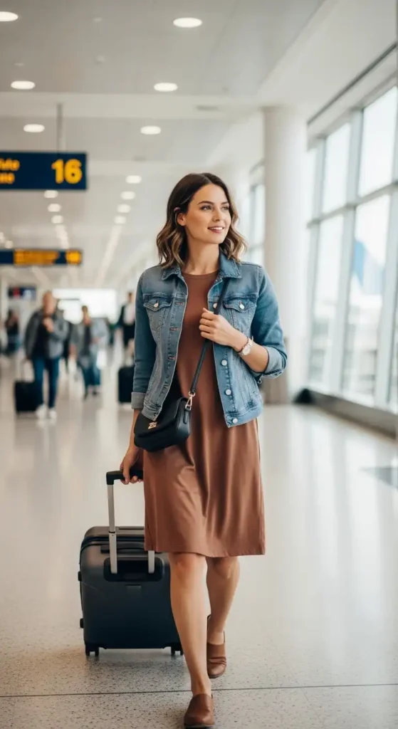 shift-dress-and-denim-jacket