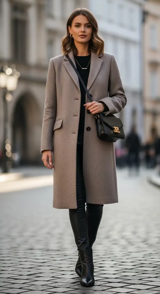 taupe-wool-coat-with-leather-leggings