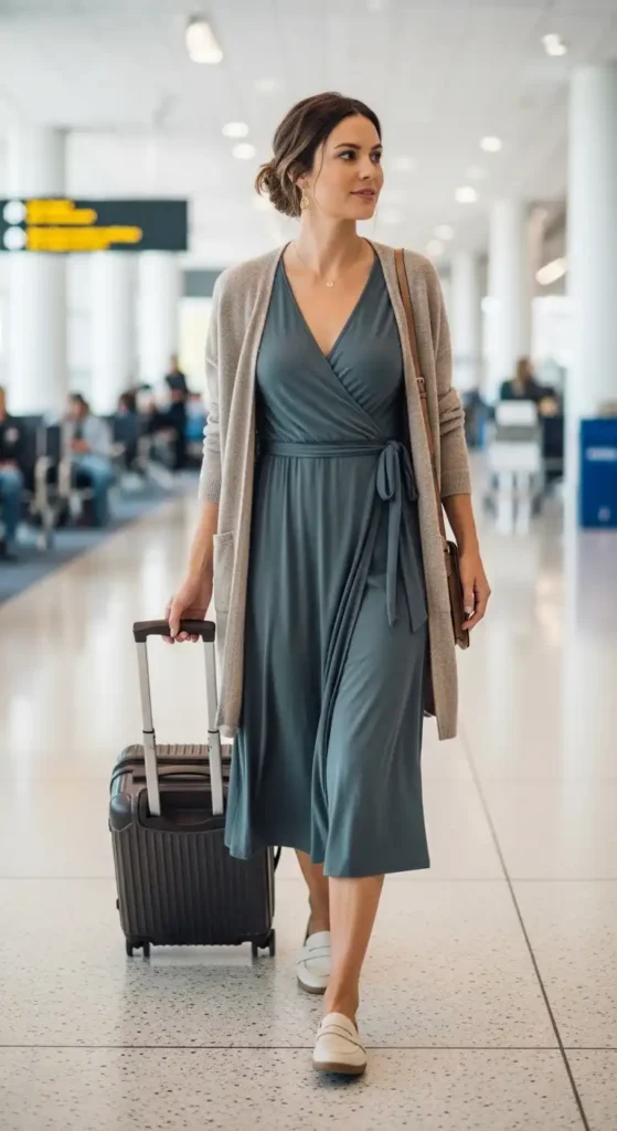 wrap-dress-and-cardigan