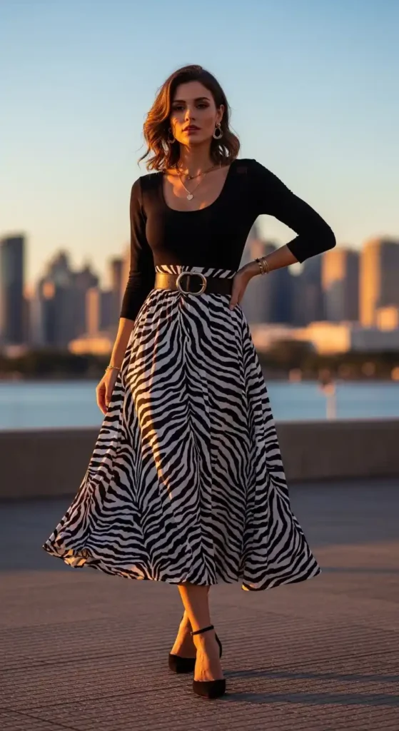 zebra-print-midi-skirt