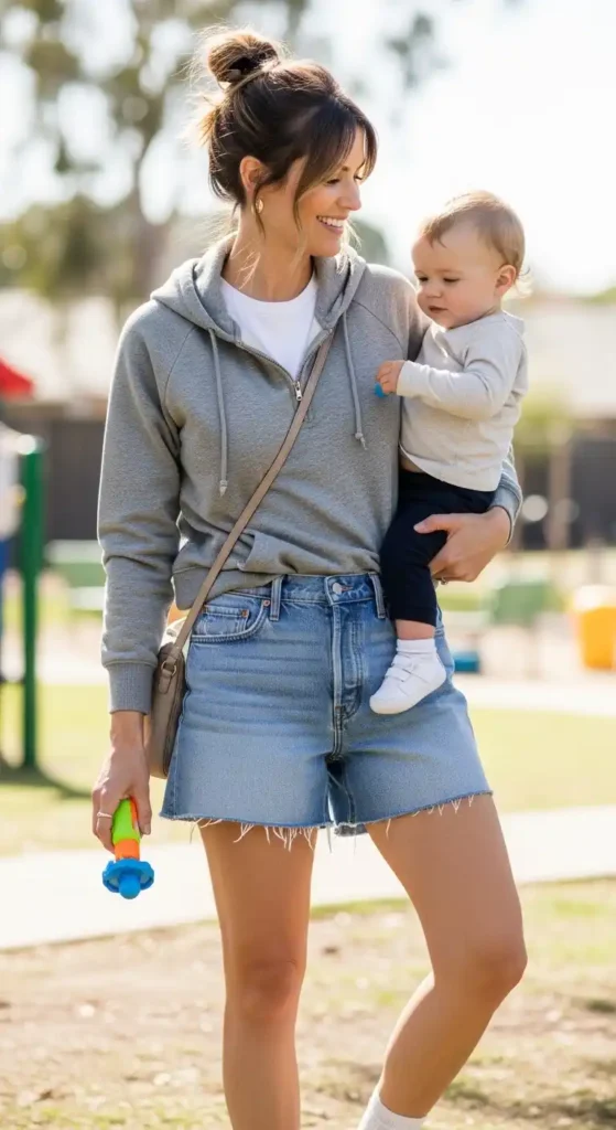 hoodie-and-denim-shorts