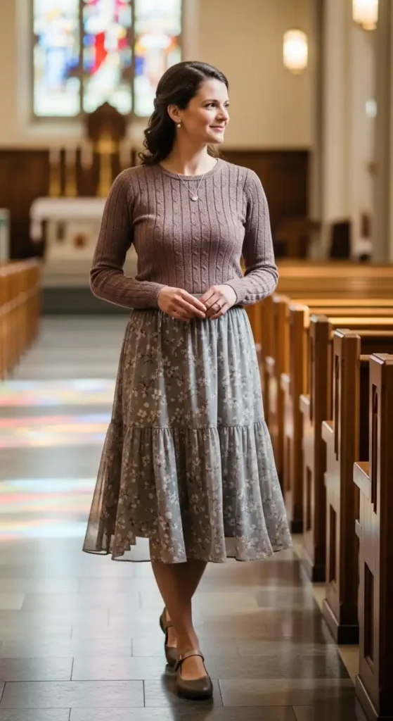 layered-skirt-with-knit-top