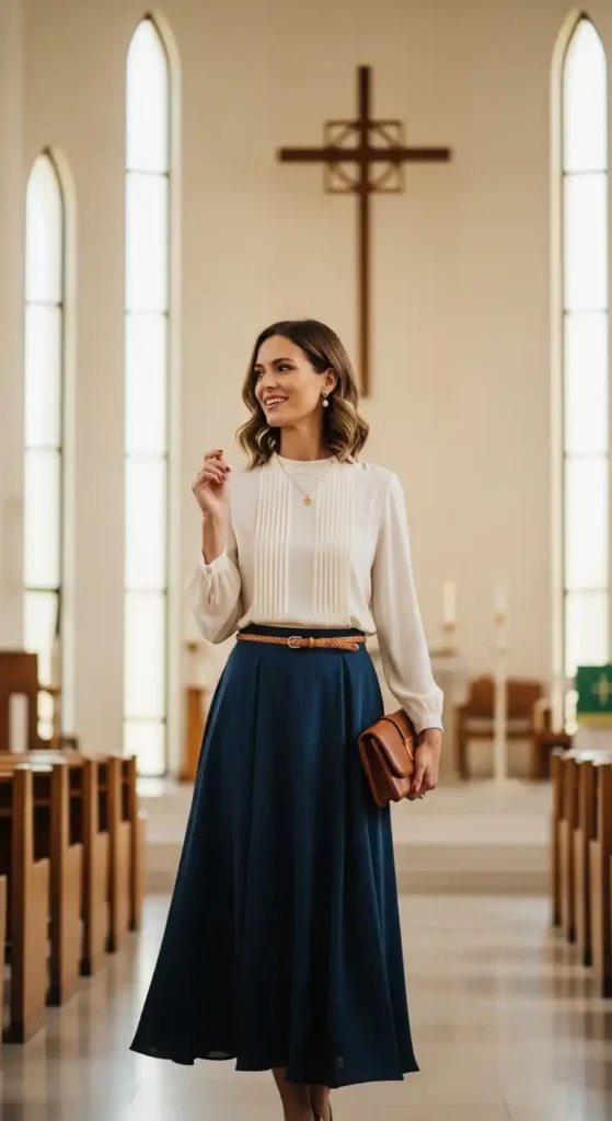 midi-skirt-with-blouse