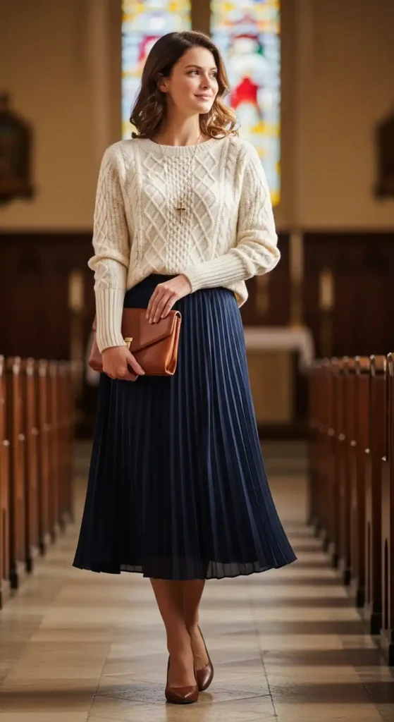 pleated-skirt-with-sweater