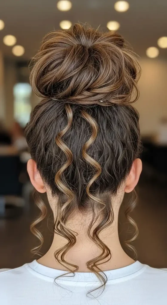 high-bun-with-curls