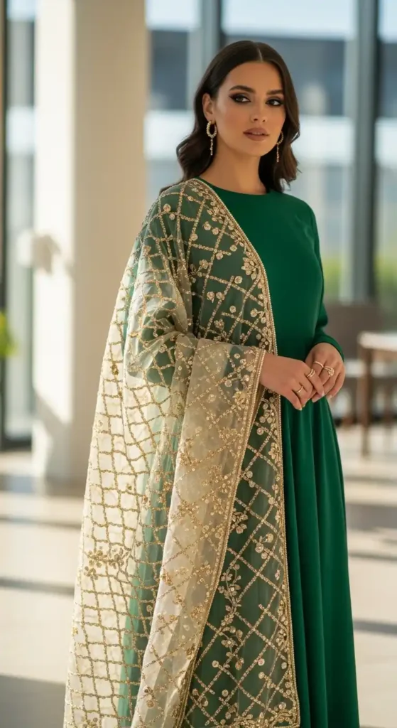 maxi-dress-with-statement-dupatta