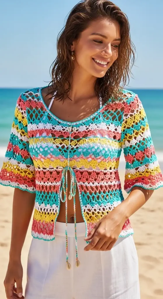 tie-front-crochet-top