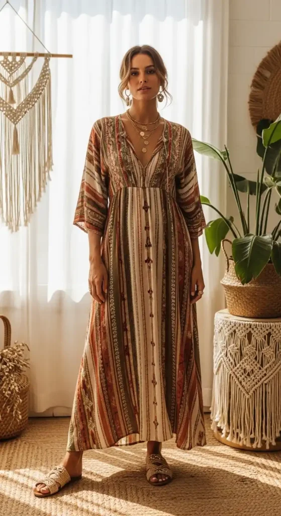 boho-chic-maxi-dress-with-sandals